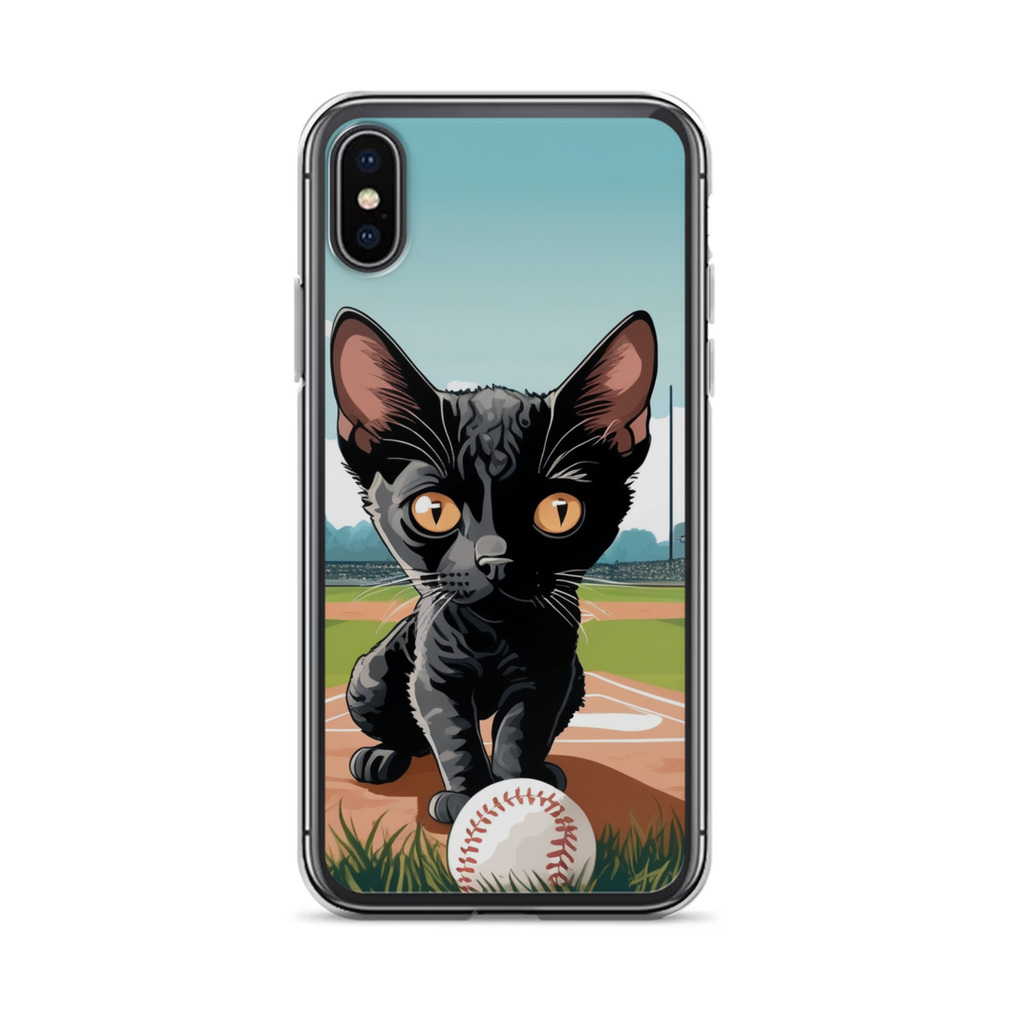 PugMug Custom Black Devon Rex Cat iPhone Case