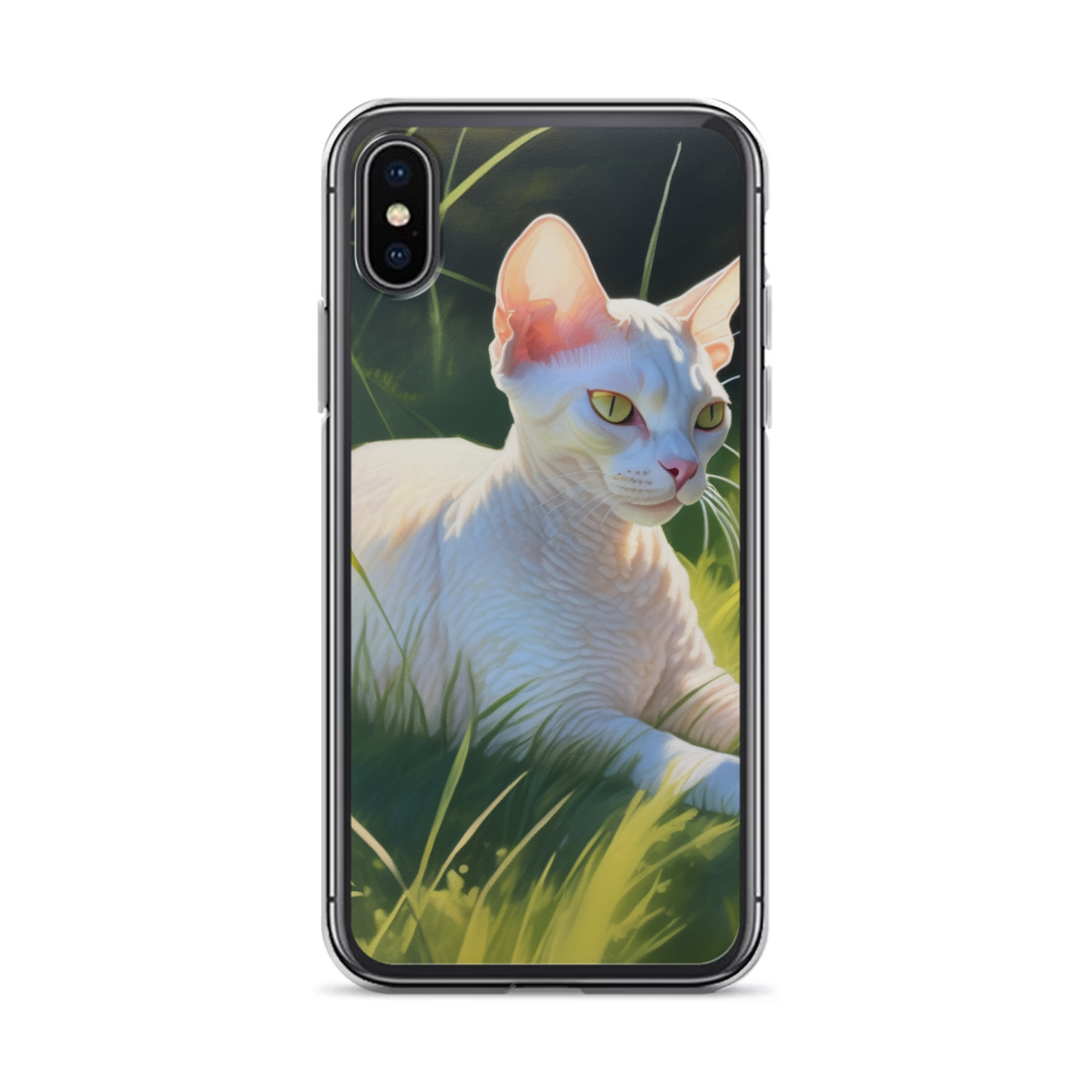 PugMug Custom White Devon Rex Cat iPhone Case