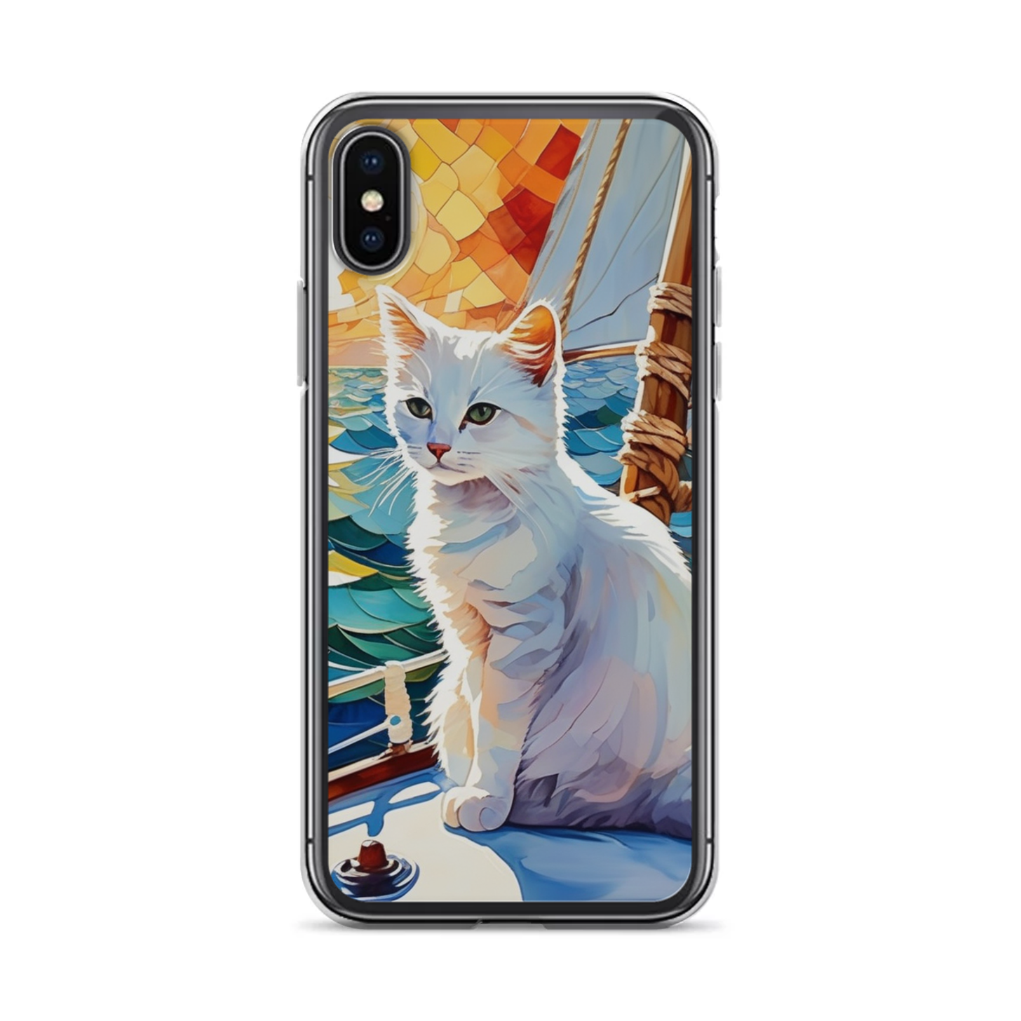 PugMug Custom White Companion Cat iPhone Case