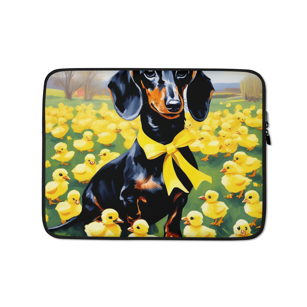 PugMug Custom Black Dachshund Laptop Sleeve