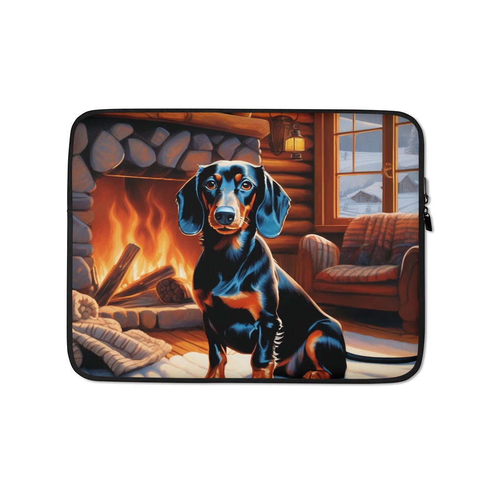 PugMug Custom Black Dachshund Laptop Sleeve