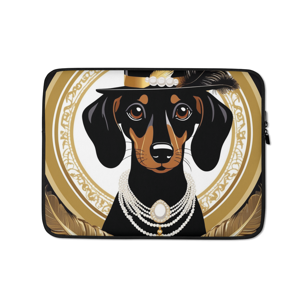 PugMug Custom Black Dachshund Laptop Sleeve