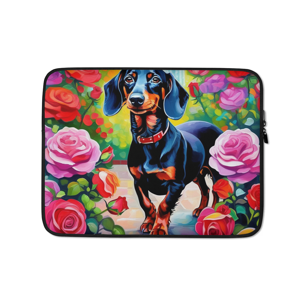 PugMug Custom Black Dachshund Laptop Sleeve