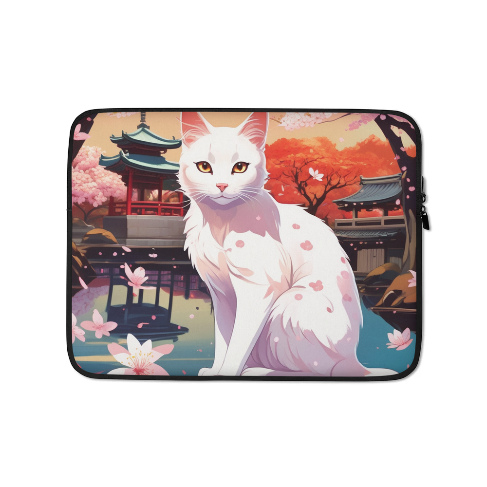 PugMug Custom White Companion Cat Laptop Sleeve