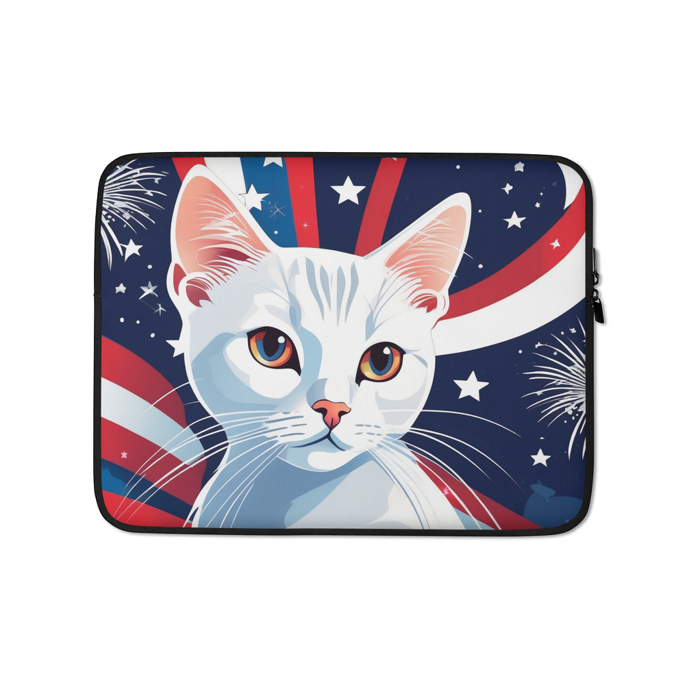 PugMug Custom White Companion Cat Laptop Sleeve