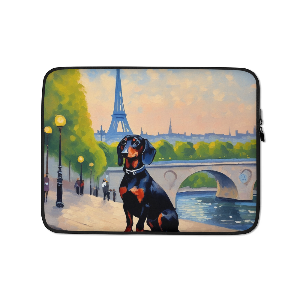 PugMug Custom Black Dachshund Laptop Sleeve