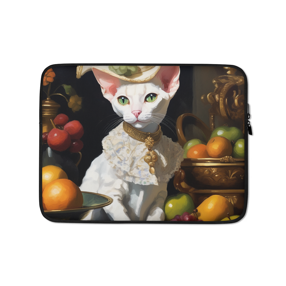 PugMug Custom White Devon Rex Cat Laptop Sleeve