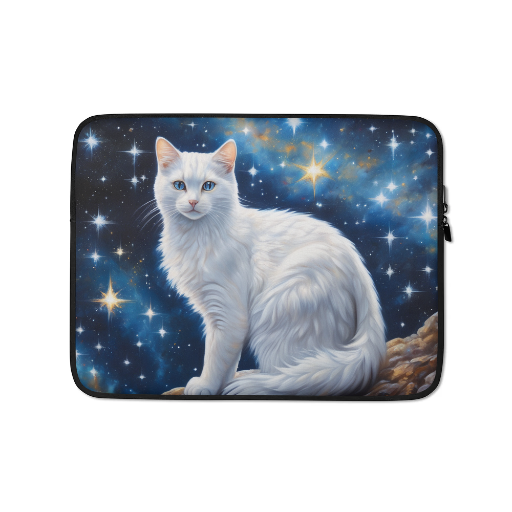 PugMug Custom White Companion Cat Laptop Sleeve