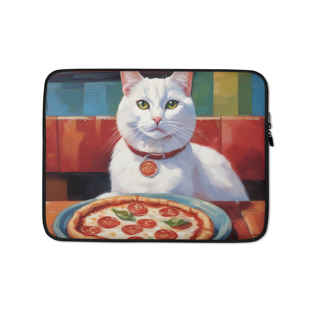 PugMug Custom White Companion Cat Laptop Sleeve