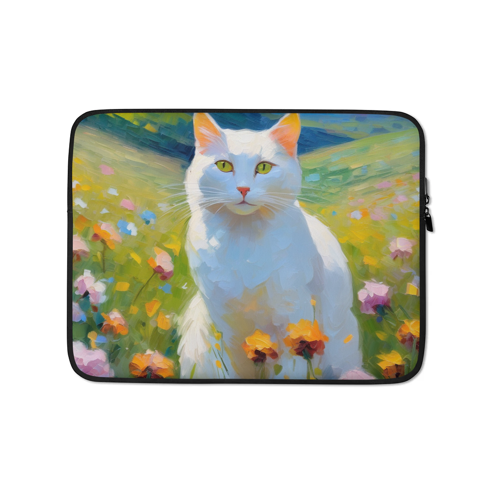 PugMug Custom White Companion Cat Laptop Sleeve