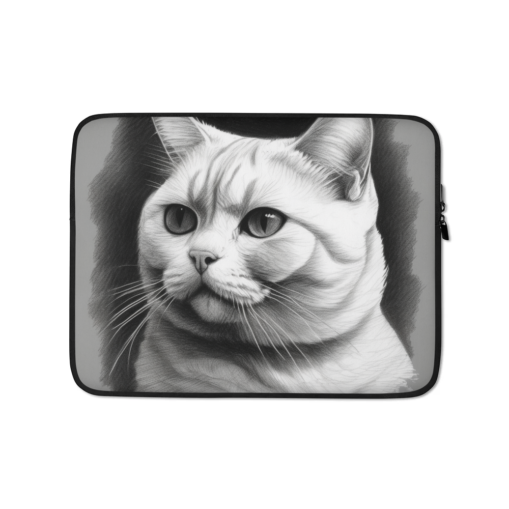 PugMug Custom White British Shorthair Cat Laptop Sleeve