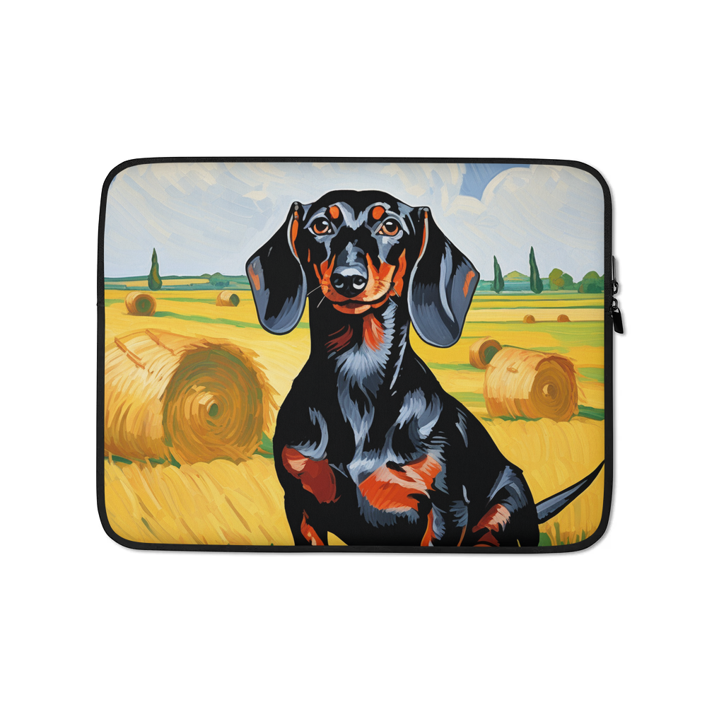 PugMug Custom Black Dachshund Laptop Sleeve