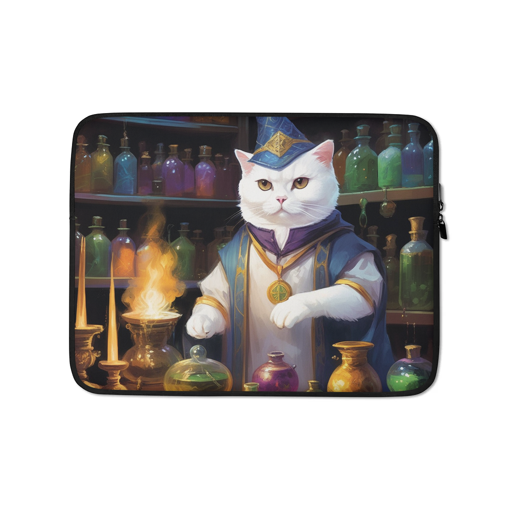 PugMug Custom White Scottish Fold Cat Laptop Sleeve