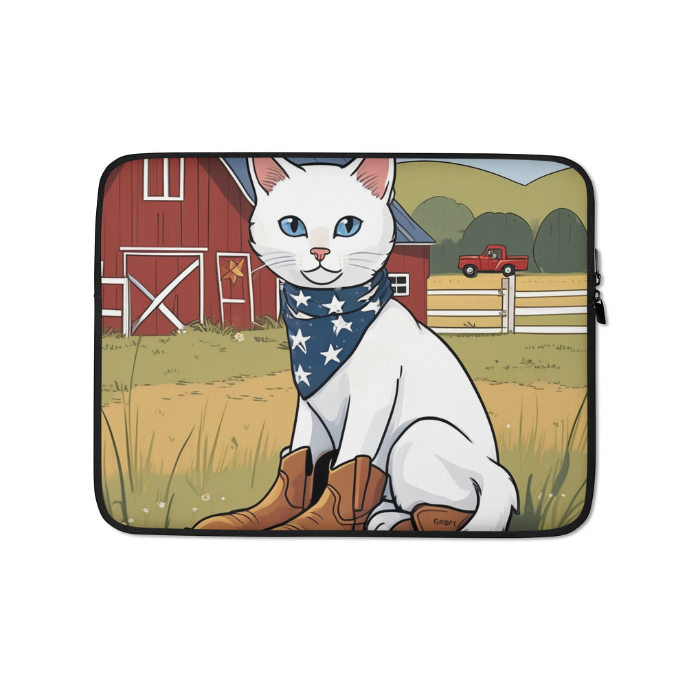 PugMug Custom White Companion Cat Laptop Sleeve