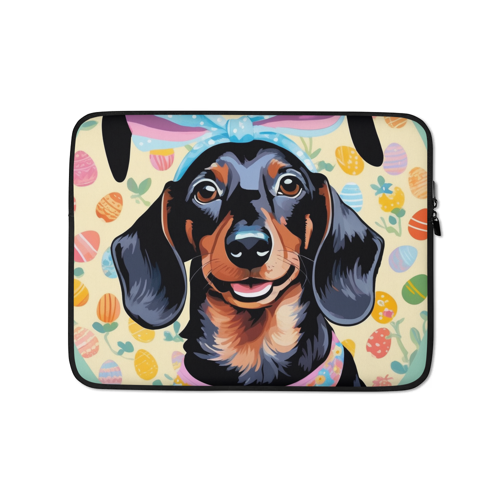 PugMug Custom Black Dachshund Laptop Sleeve
