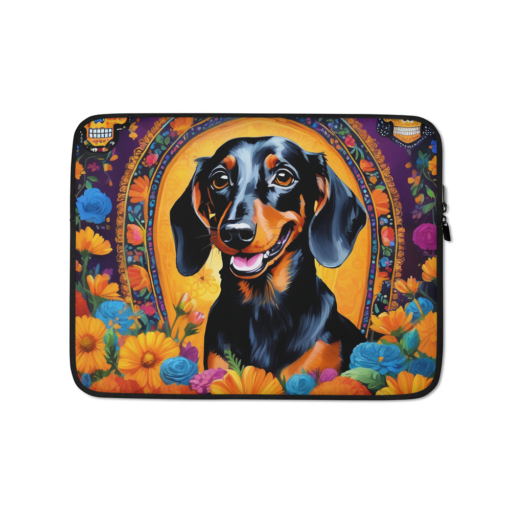 PugMug Custom Black Dachshund Laptop Sleeve