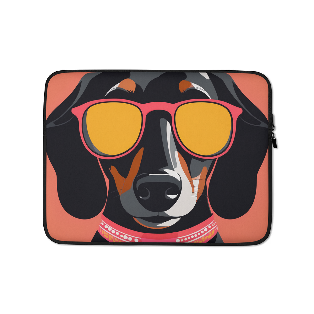 PugMug Custom Black Dachshund Laptop Sleeve