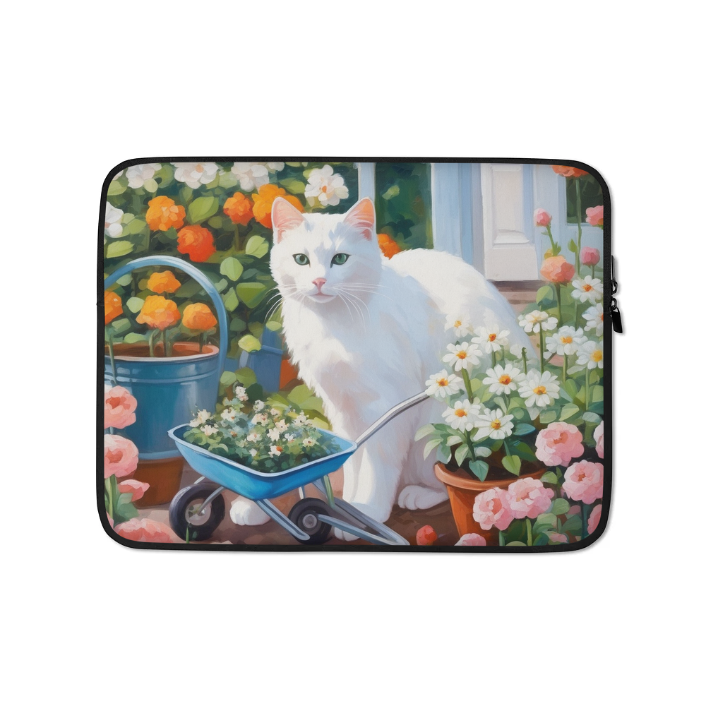 PugMug Custom White Companion Cat Laptop Sleeve