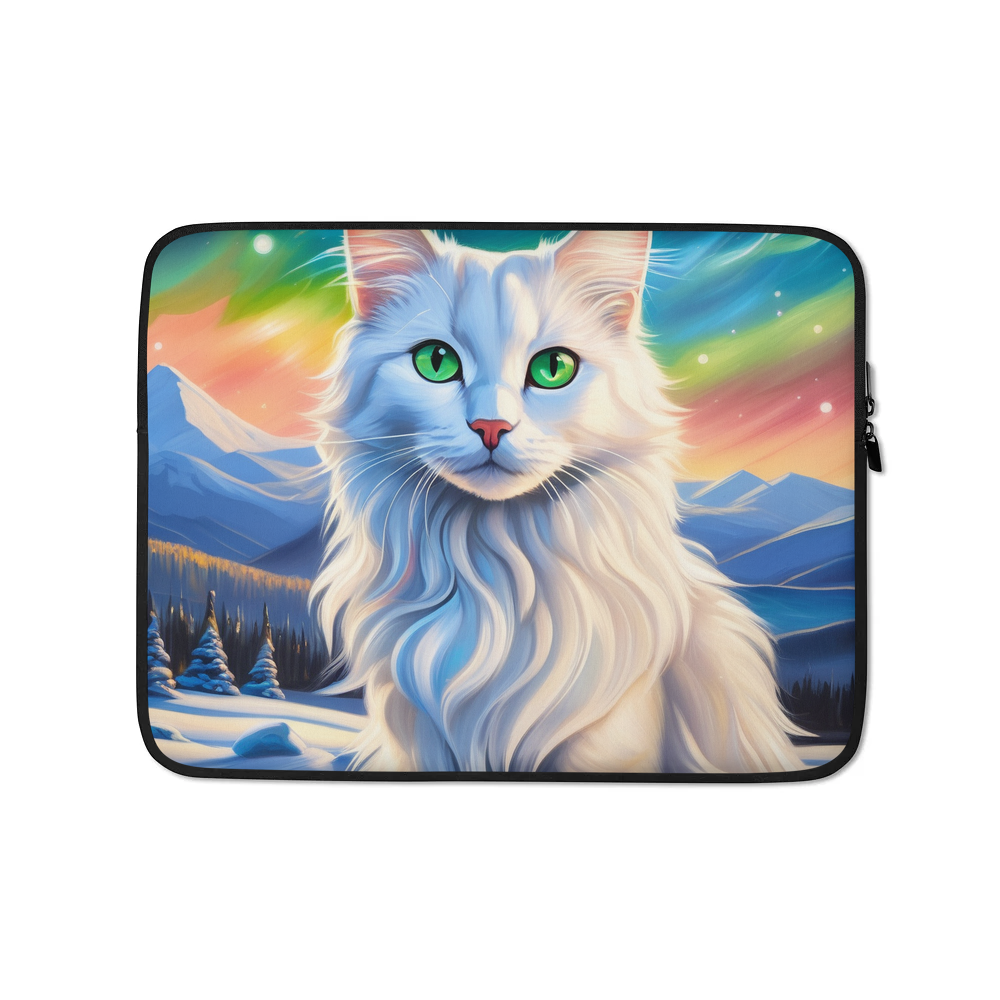 PugMug Custom White Companion Cat Laptop Sleeve