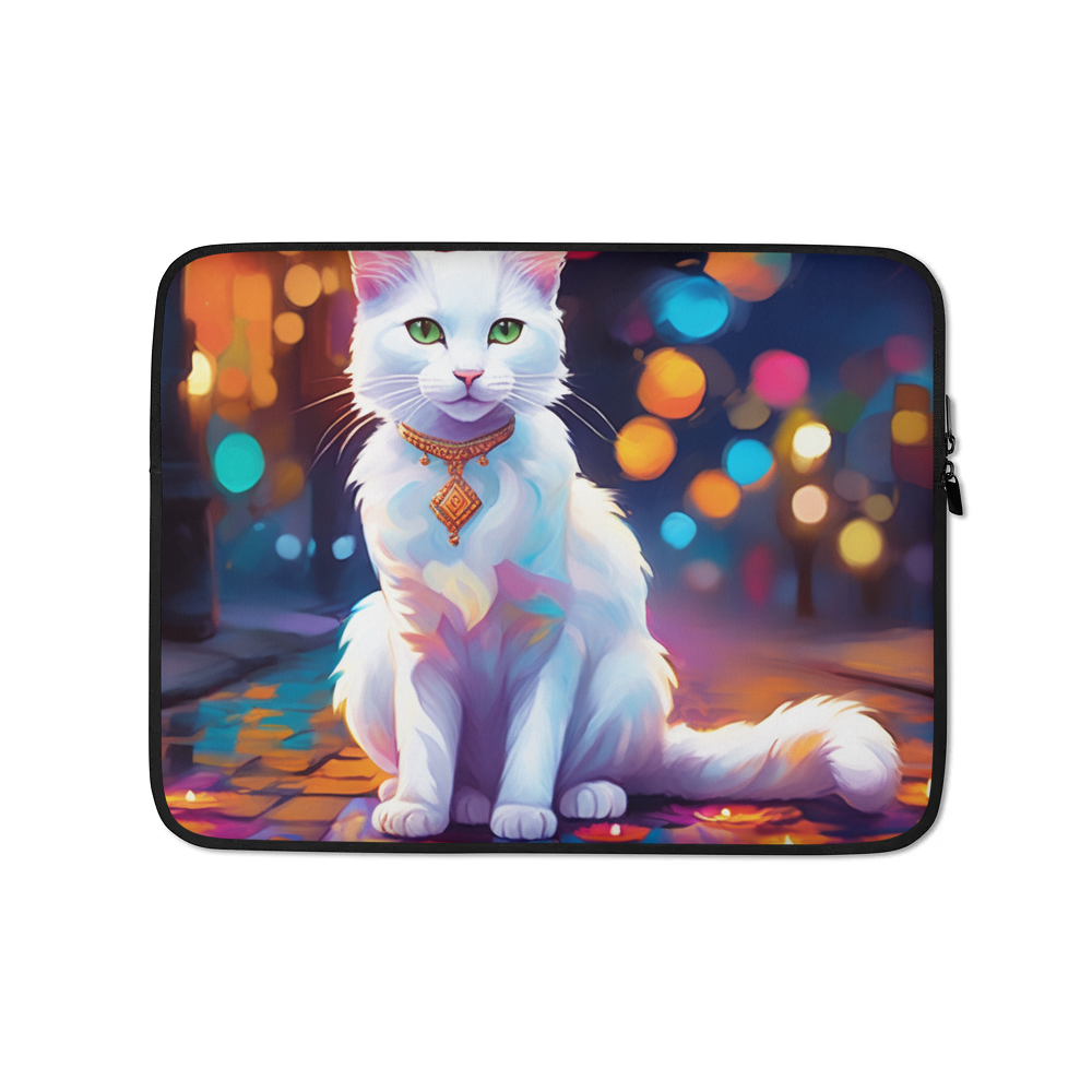 PugMug Custom White Companion Cat Laptop Sleeve