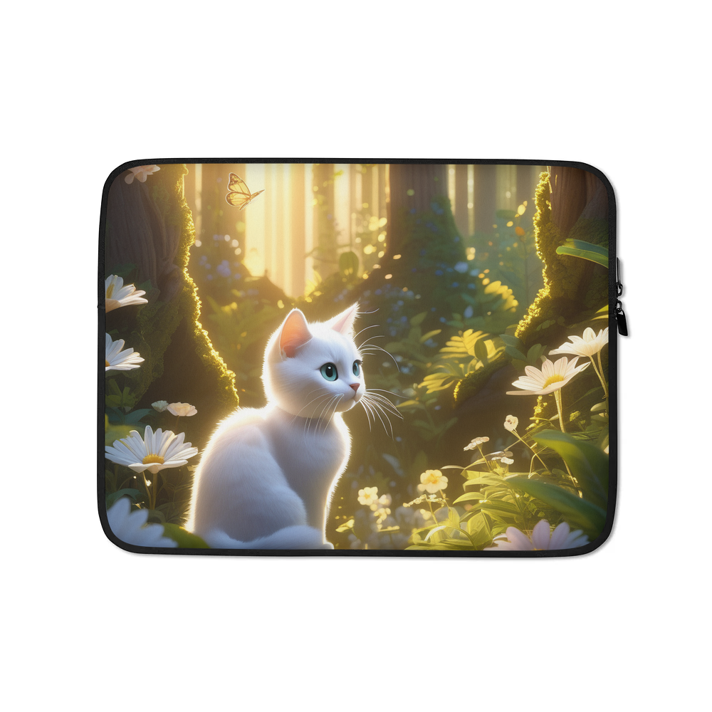 PugMug Custom White Companion Cat Laptop Sleeve