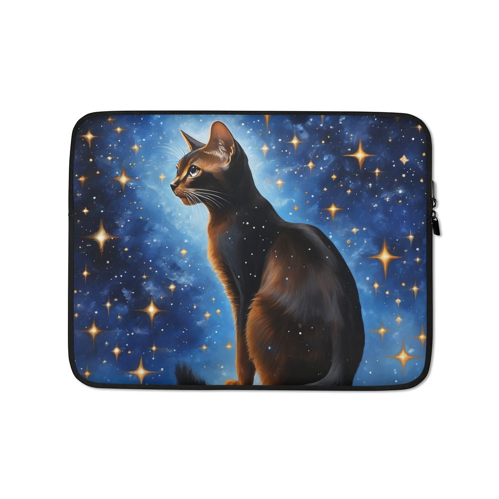 PugMug Custom Black Abyssinian Cat Laptop Sleeve