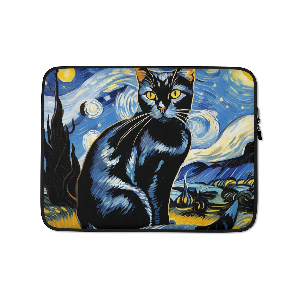 PugMug Custom Black American Shorthair Cat Laptop Sleeve