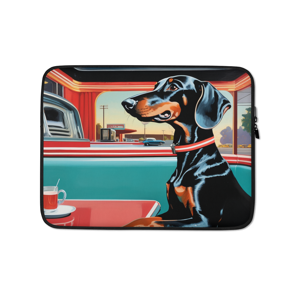 PugMug Custom Black Dachshund Laptop Sleeve