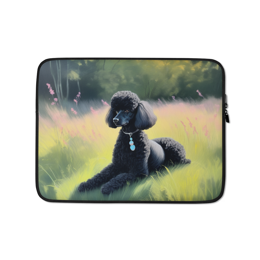 PugMug Custom Black Poodle Laptop Sleeve