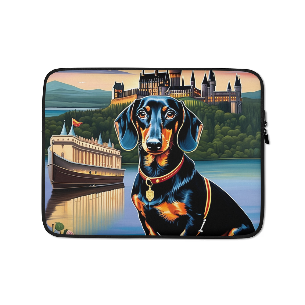 PugMug Custom Black Dachshund Laptop Sleeve