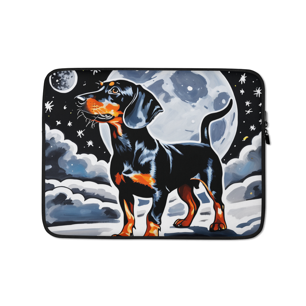 PugMug Custom Black Dachshund Laptop Sleeve