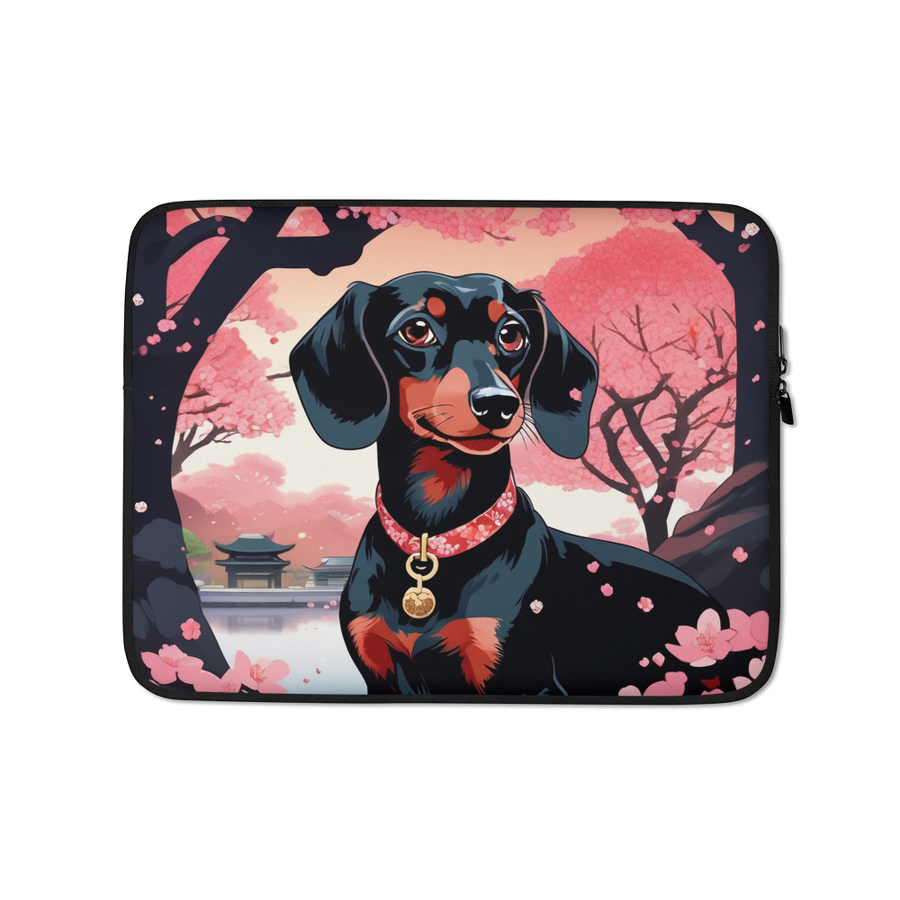 PugMug Custom Black Dachshund Laptop Sleeve