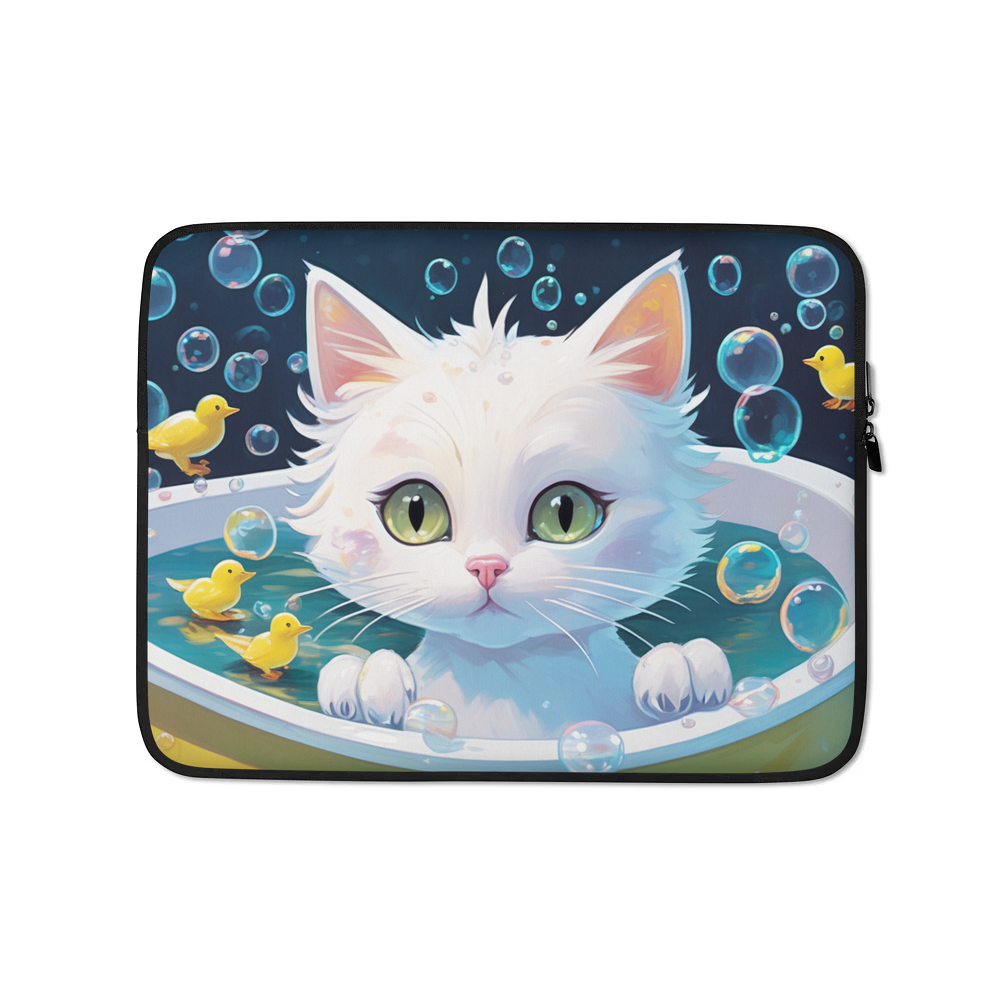 PugMug Custom White Companion Cat Laptop Sleeve