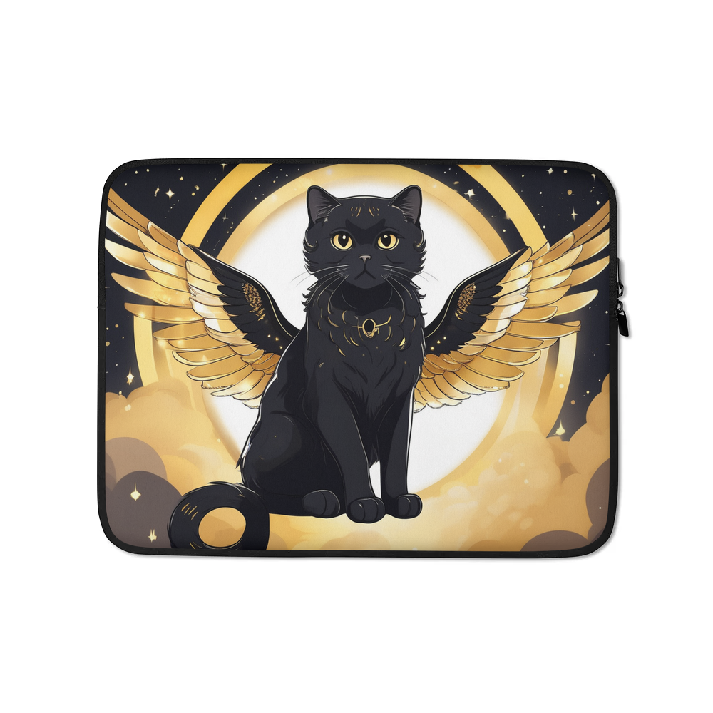 PugMug Custom Black Scottish Fold Cat Laptop Sleeve