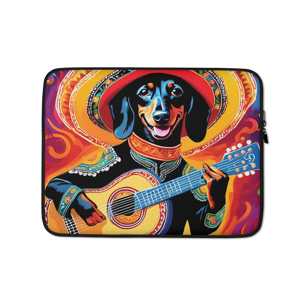 PugMug Custom Black Dachshund Laptop Sleeve