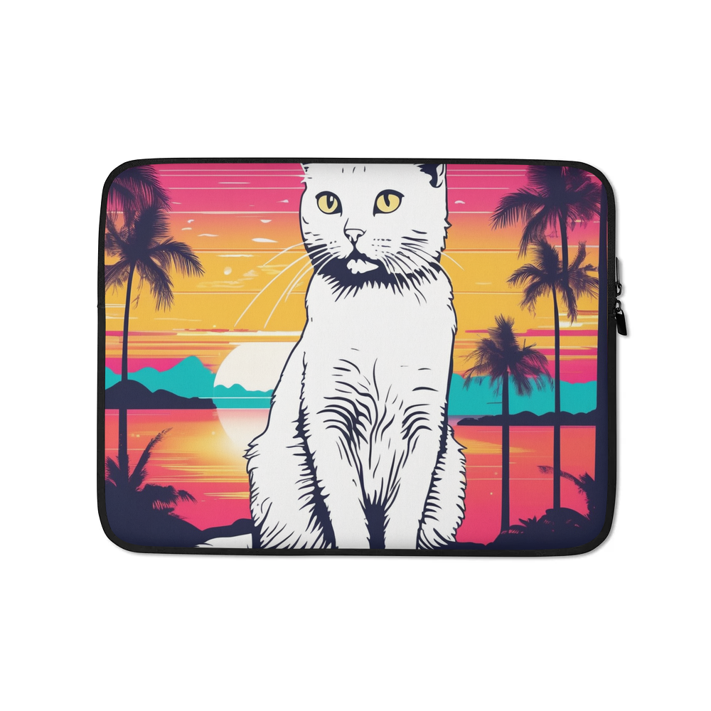 PugMug Custom White Companion Cat Laptop Sleeve