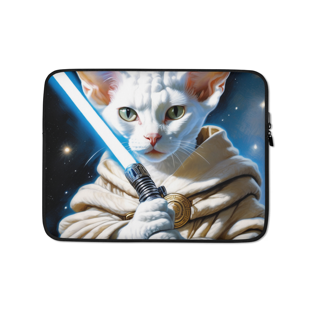PugMug Custom White Devon Rex Cat Laptop Sleeve