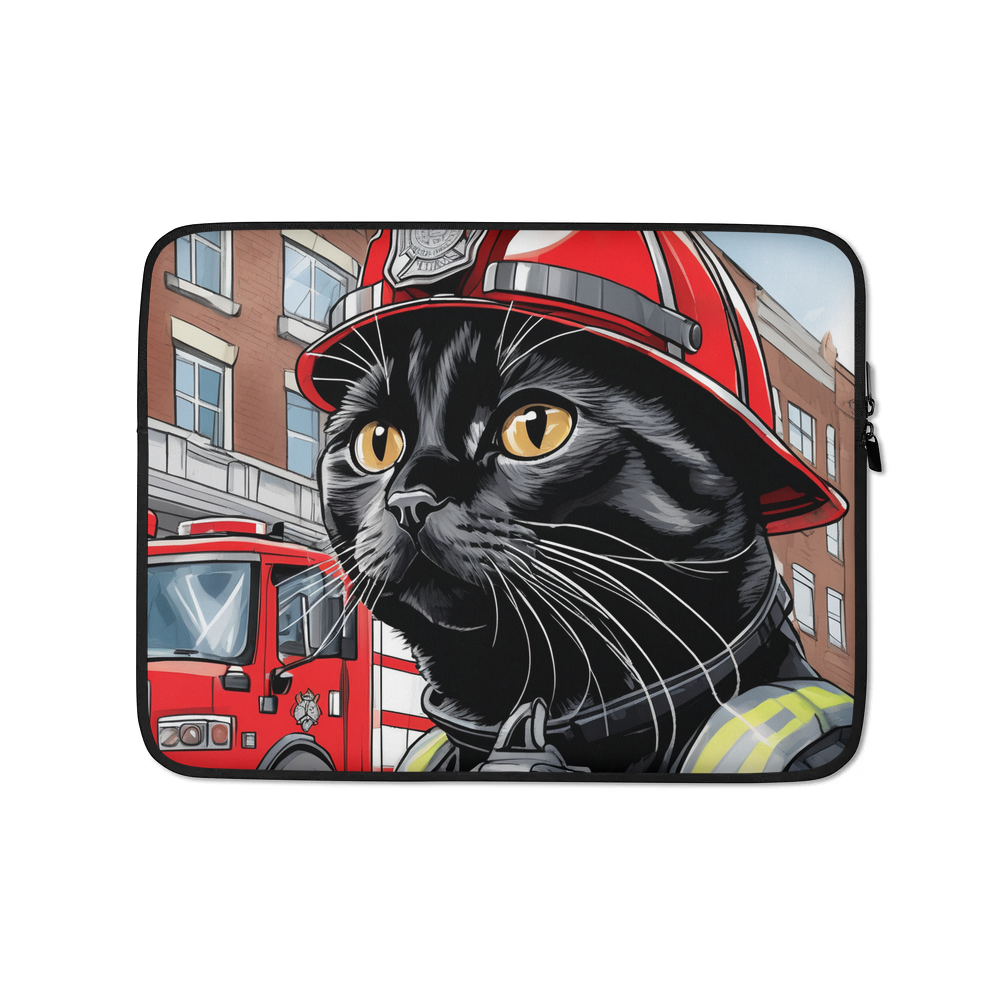 PugMug Custom Black Scottish Fold Cat Laptop Sleeve