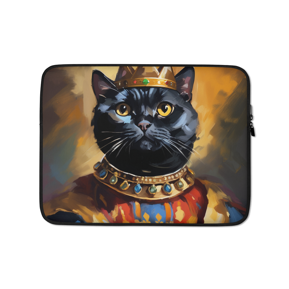 PugMug Custom Black Scottish Fold Cat Laptop Sleeve
