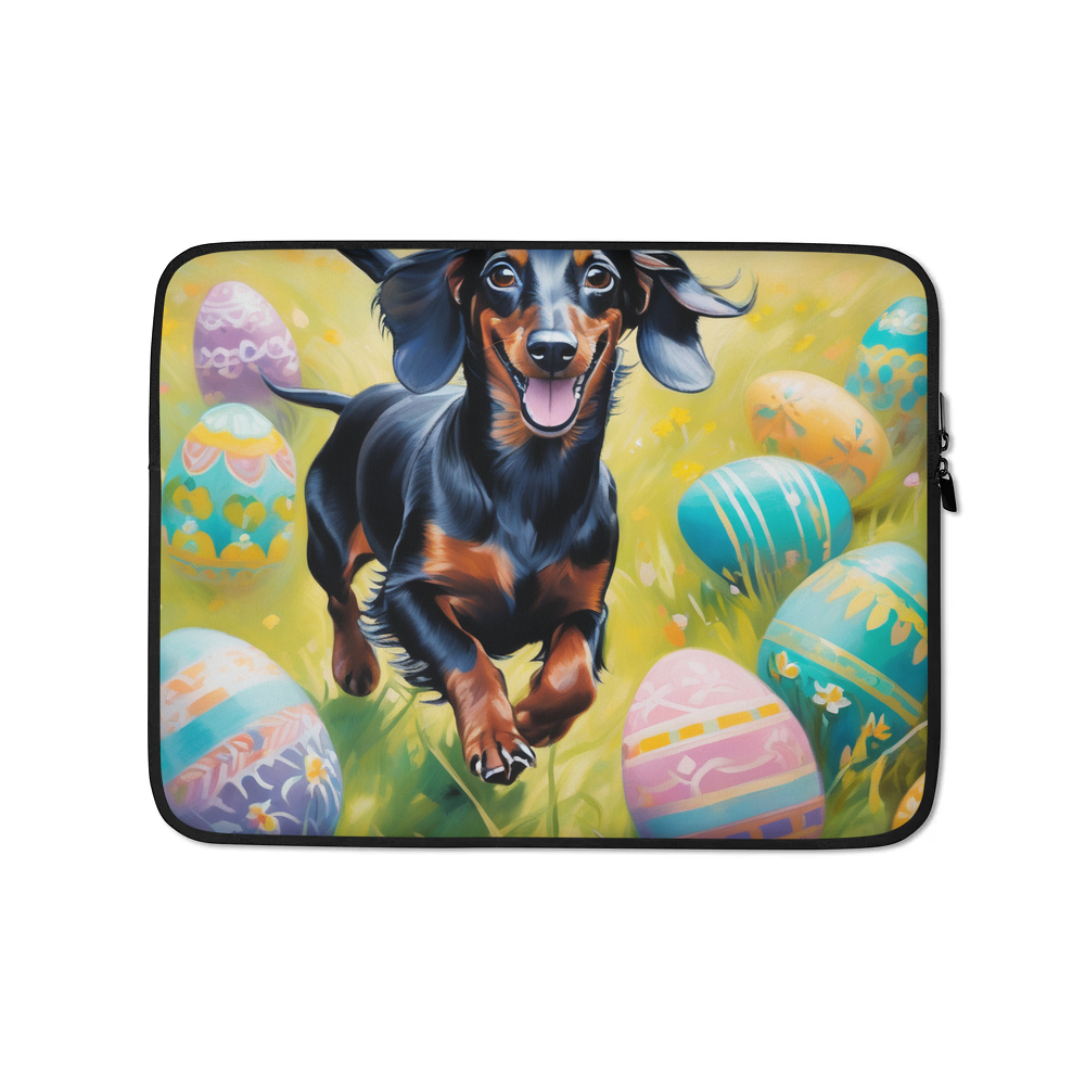 PugMug Custom Black Dachshund Laptop Sleeve