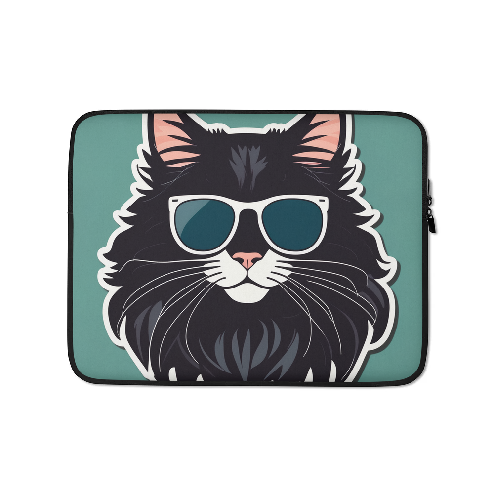PugMug Custom Black Maine Coon Cat Laptop Sleeve