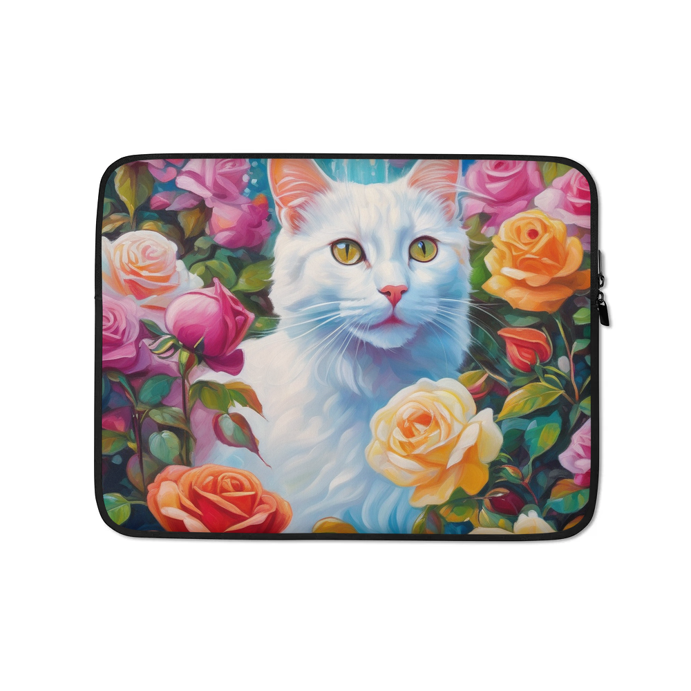 PugMug Custom White Companion Cat Laptop Sleeve