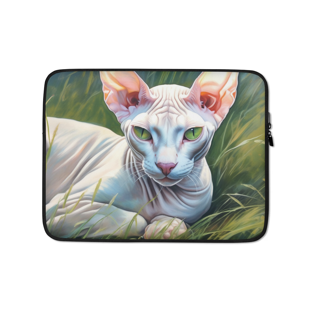 PugMug Custom White Sphynx Cat Laptop Sleeve