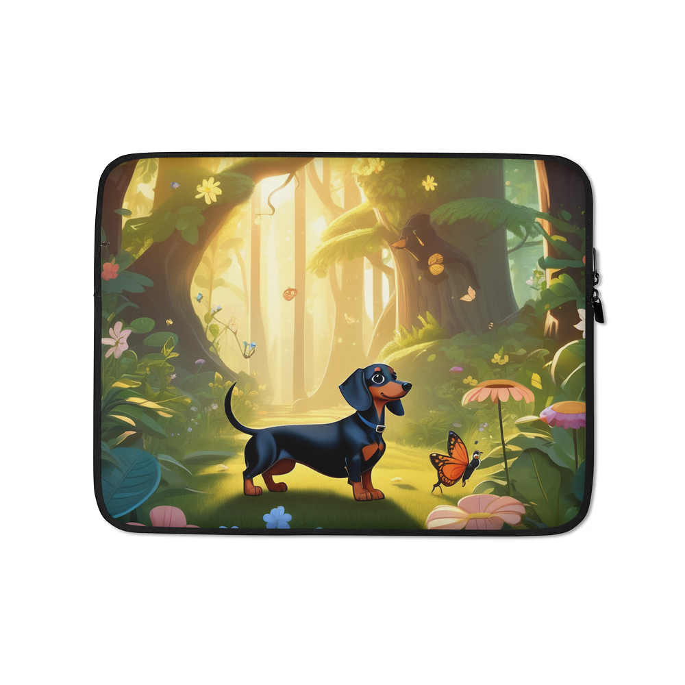 PugMug Custom Black Dachshund Laptop Sleeve
