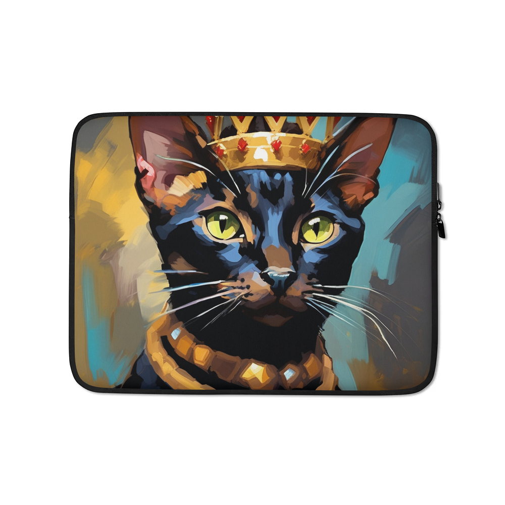 PugMug Custom Black Abyssinian Cat Laptop Sleeve