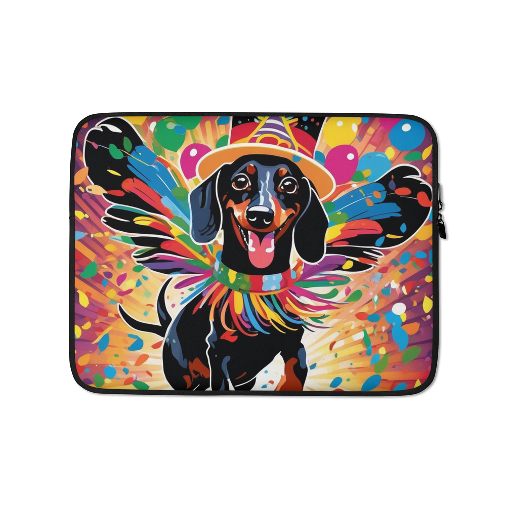 PugMug Custom Black Dachshund Laptop Sleeve