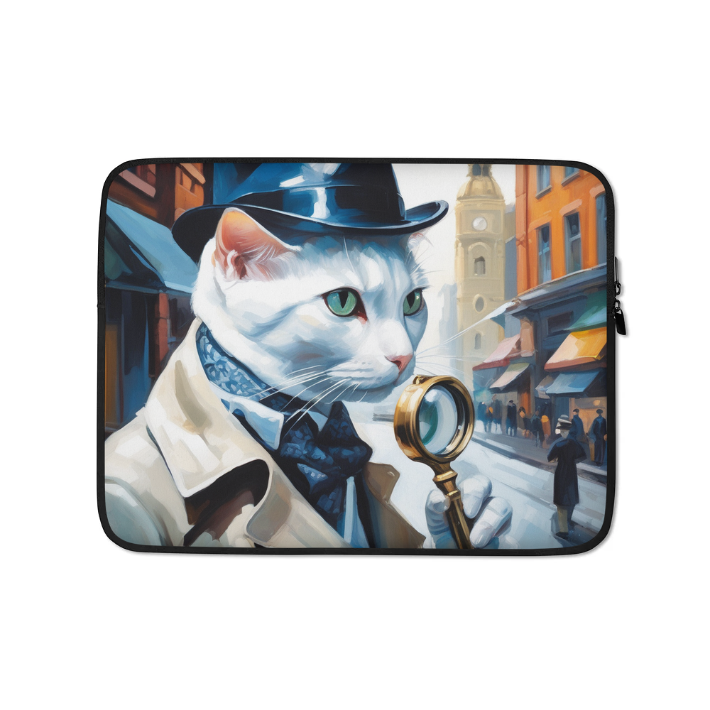 PugMug Custom White Companion Cat Laptop Sleeve