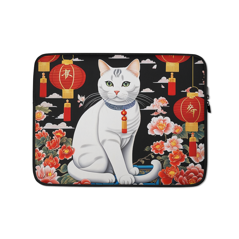 PugMug Custom White American Shorthair Cat Laptop Sleeve