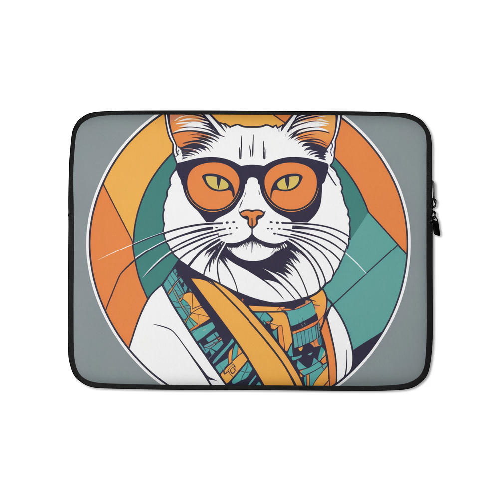 PugMug Custom White Companion Cat Laptop Sleeve