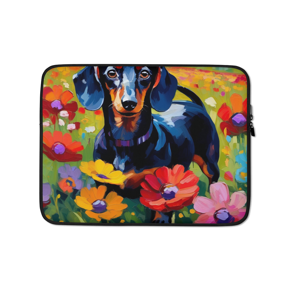 PugMug Custom Black Dachshund Laptop Sleeve